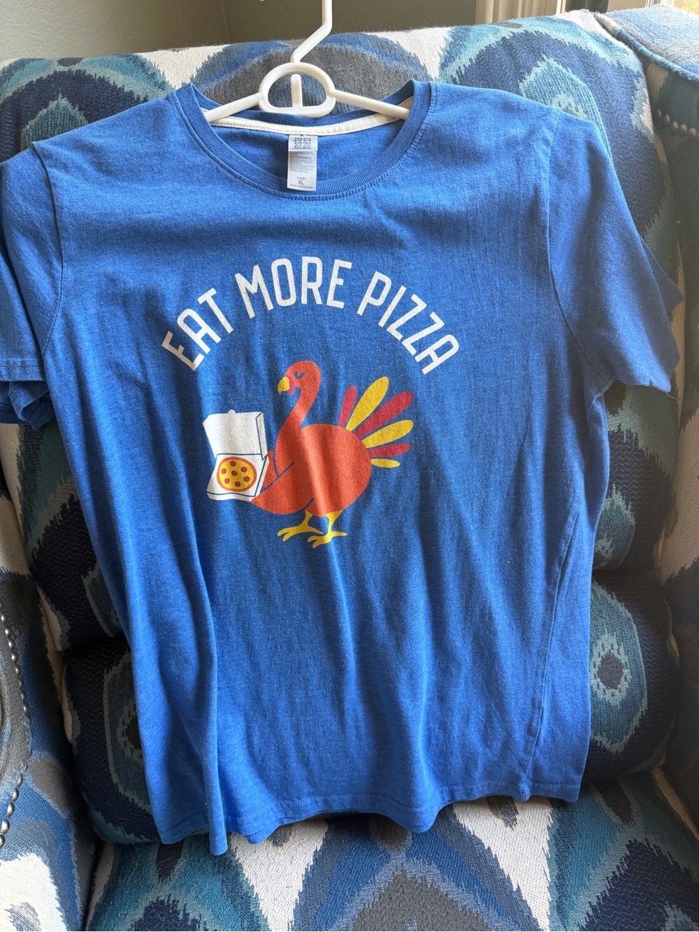 Kids 'Eat More Pizza' Blue Graphic Tee
